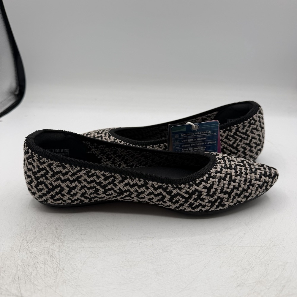 Skechers Cleo Point Chic Allure Ballet Flats Womens 8.5 Black Knit Shoes 159327 - Picture 7 of 11